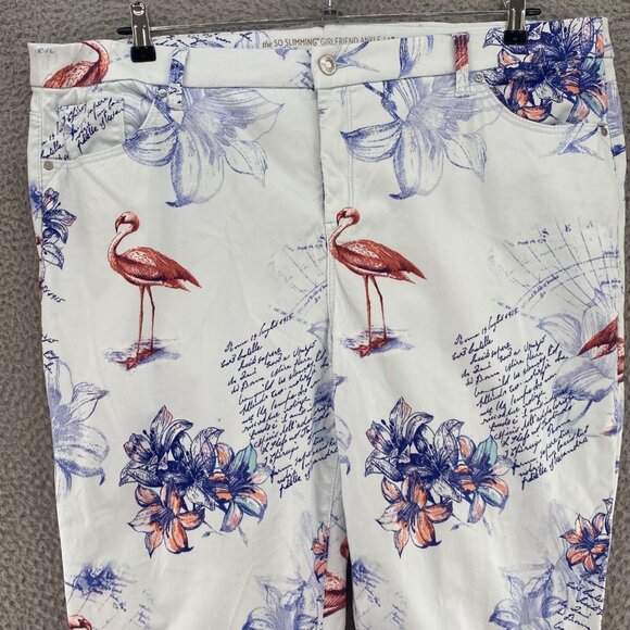 Chicos Jeans Womens 4 US 20R White Blue So Slimming Bon Voyage Girlfriend Ankle* - Picture 2 of 12